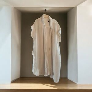 Universal Thread White Swim Coverup with Long Sleeves